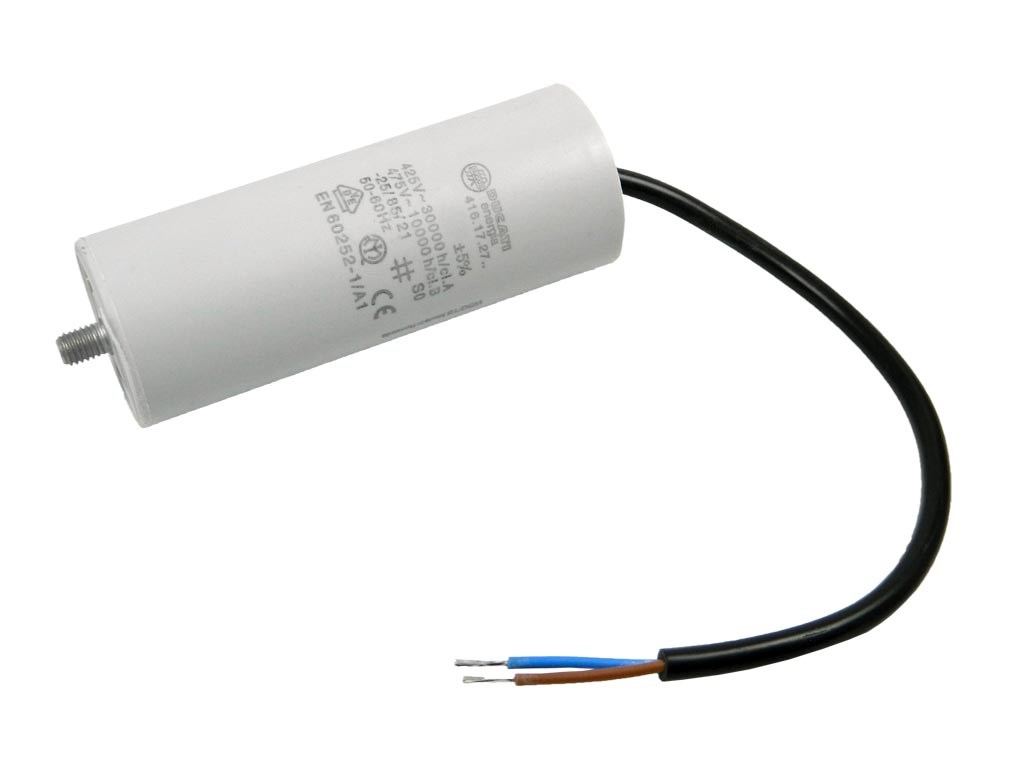 Rozběhový kondenzátor 10uF 425V / 475V DUCATI, kabel, motorový kondenzátor