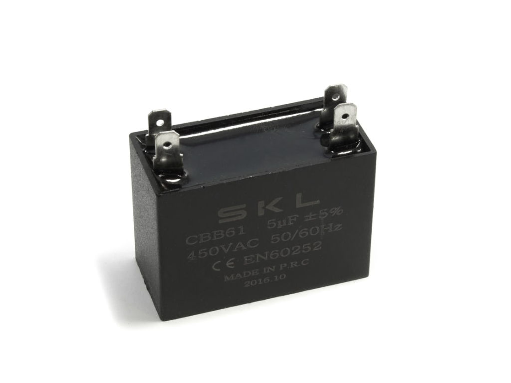 Rozběhový kondenzátor 5.0uF /  450V CBB61,  vývody faston 5uF