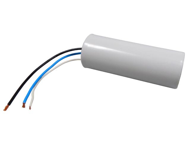 Rozběhový kondenzátor dvojitý 34uF / 8uF  450V  s drátovými vývody,  motorový kondenzátor