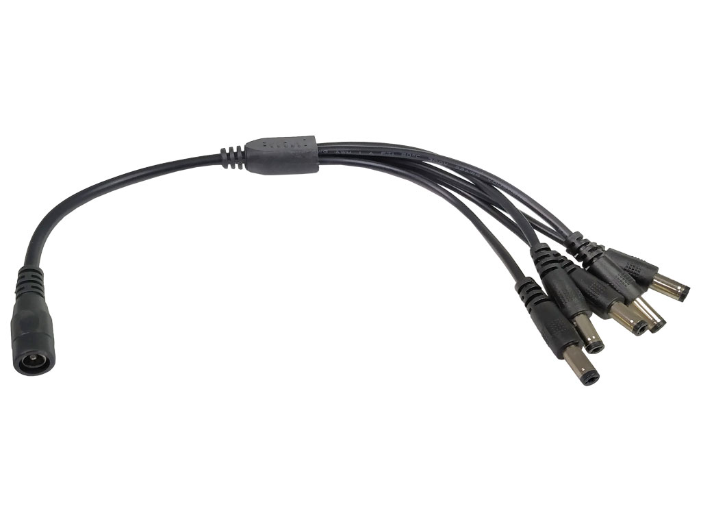 Rozbočovací kabel Y s konektory 5.5 x 2.1mm, 1x zásuvka + 5x zástčka