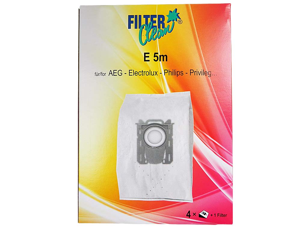 Sáčky do vysavače ELECTROLUX / PHILIPS E5m / PH5m, sada 4 ks
