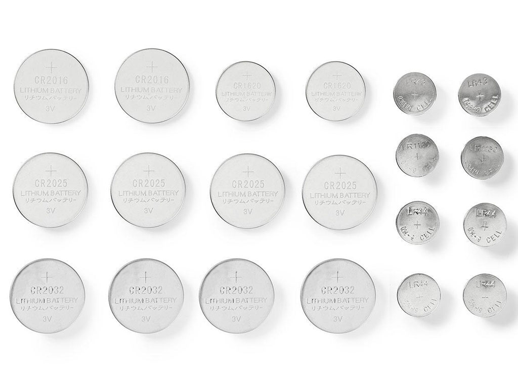 Sada baterií 2xCR2016, 4xCR2032, 4xCR2025, 2xCR1620, 2xLR43, 2xLR54, 4xLR44 Nedis