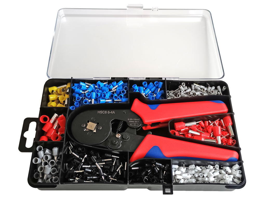 Sada krimpovací kleště + dutinky, 1200ks