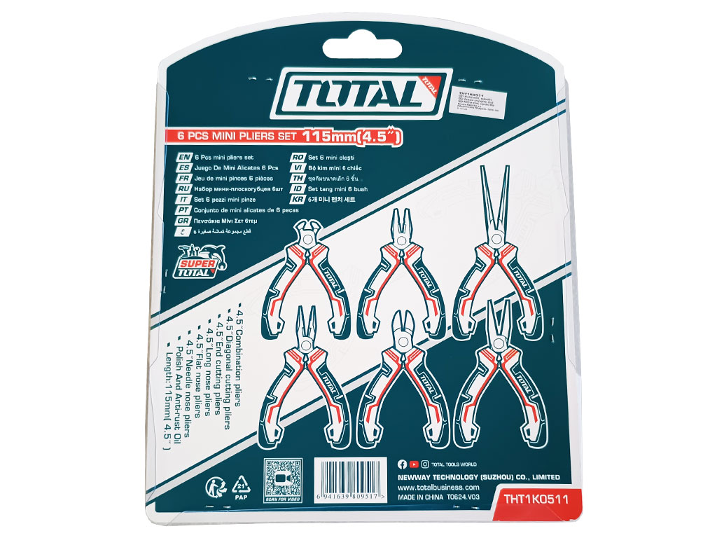 Sada mini kleští Total THT1K0511 6 ks CrV