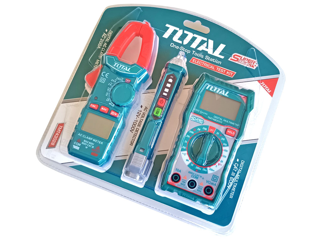 Sada multimetrů Total TMT43028 3 v1 (digitální multimetr + klešťový multimetr + zkoušečka AC napětí)