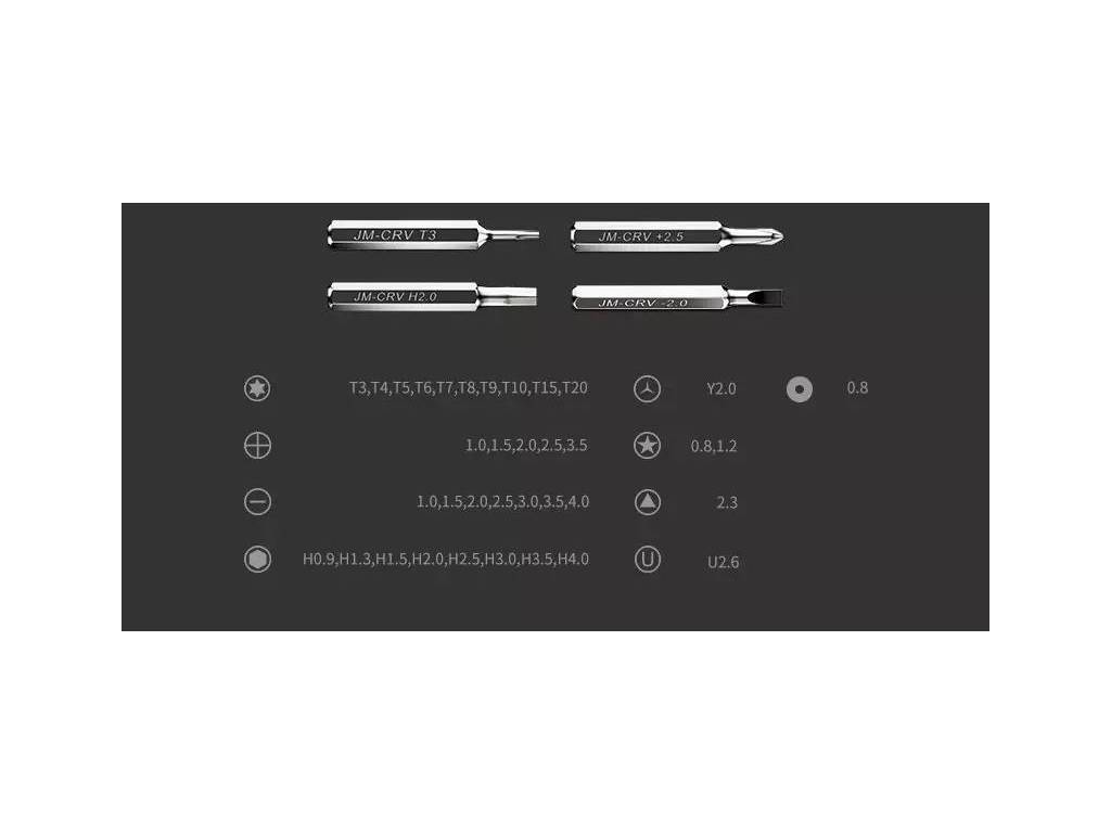 Sada nářadí Jakemy JM-8151, sada bitů, 36 x mikrobit 4mm, 1/6"