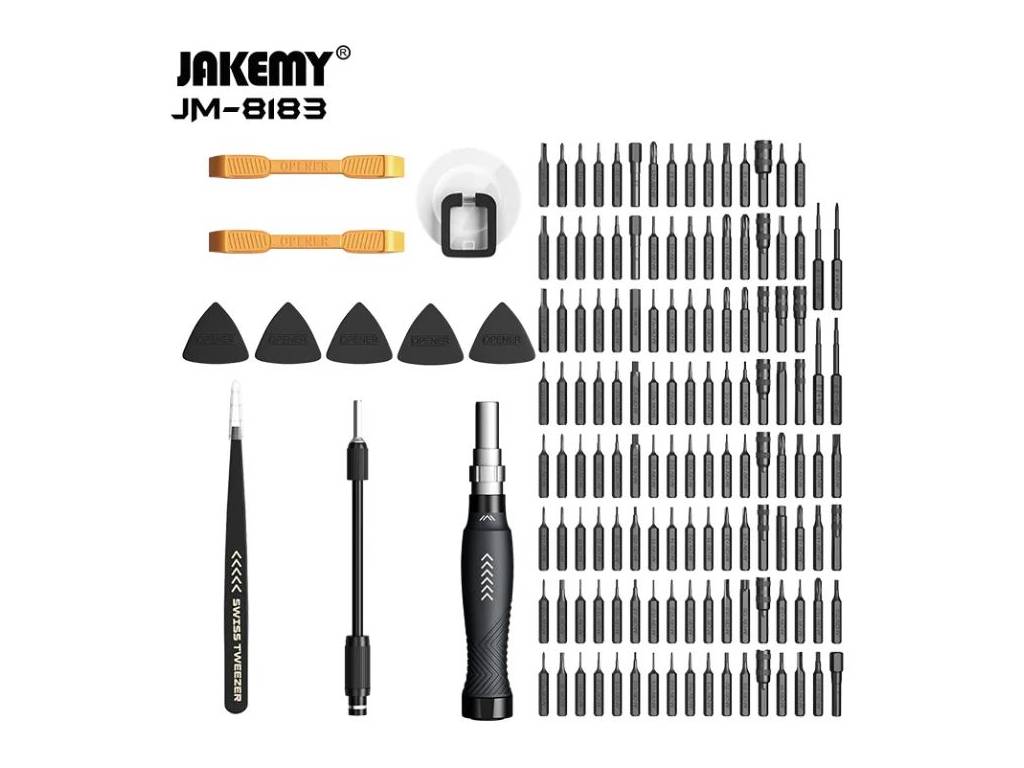 Sada nářadí Jakemy JM-8183, sada bitů, 128 x mikrobit 4mm, 1/6"