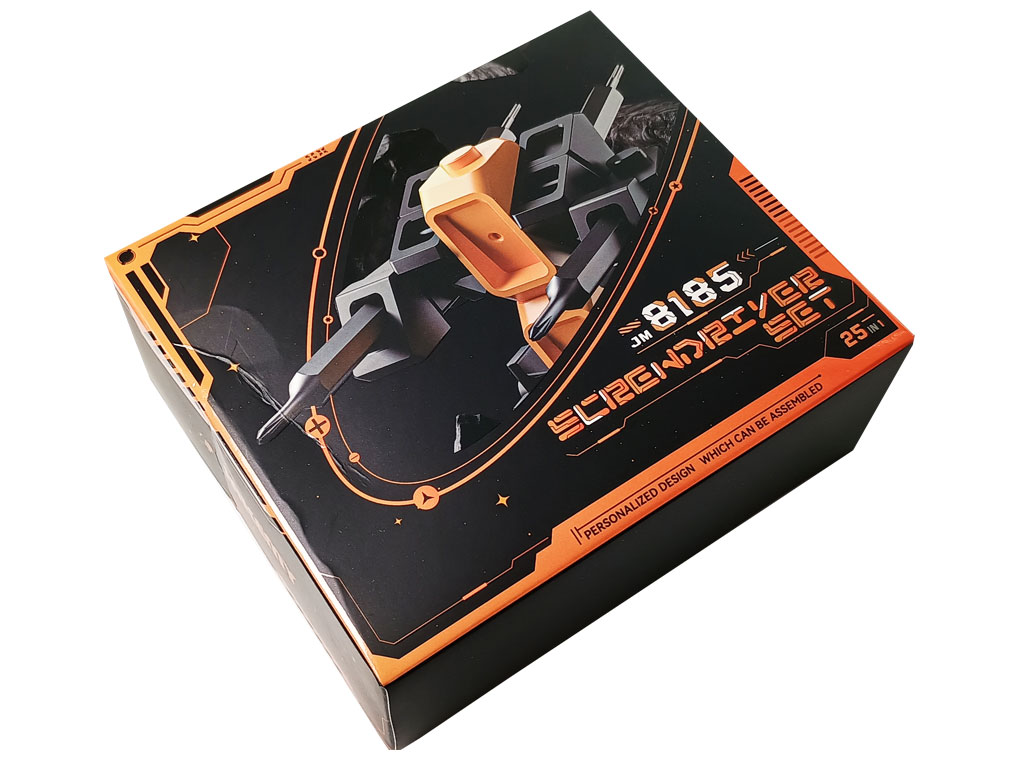 Sada nářadí Jakemy JM-8185, sada šroubováků 25 v 1 + stavebnice, sada mikrobitů H4 ( 1/6" ) 