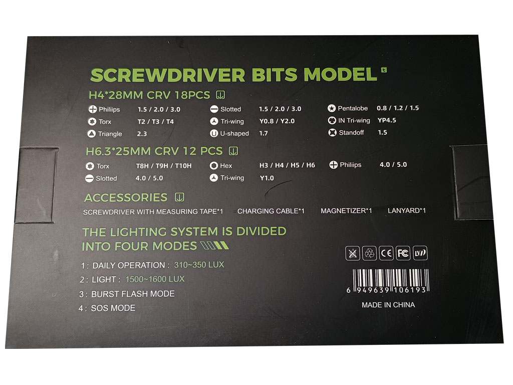 Sada nářadí Jakemy JM-8196, multifunkční sada 35 v 1 + elektrický šroubovák, sada bitů H4, H6.3