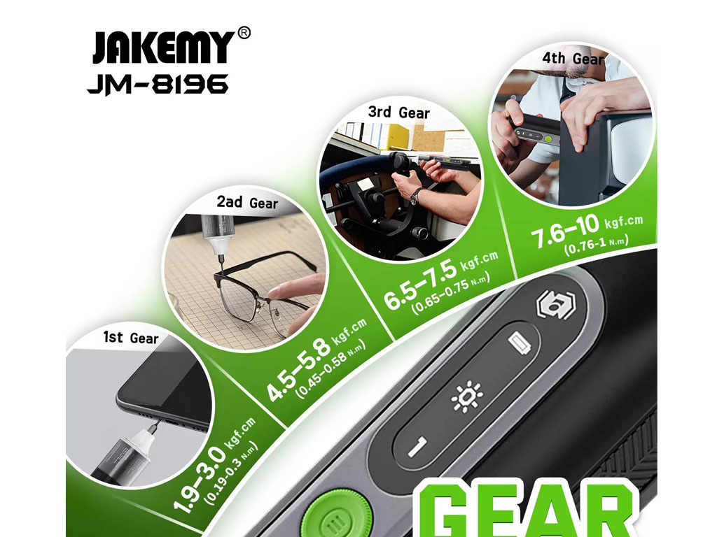 Sada nářadí Jakemy JM-8196, multifunkční sada 35 v 1 + elektrický šroubovák, sada bitů H4, H6.3