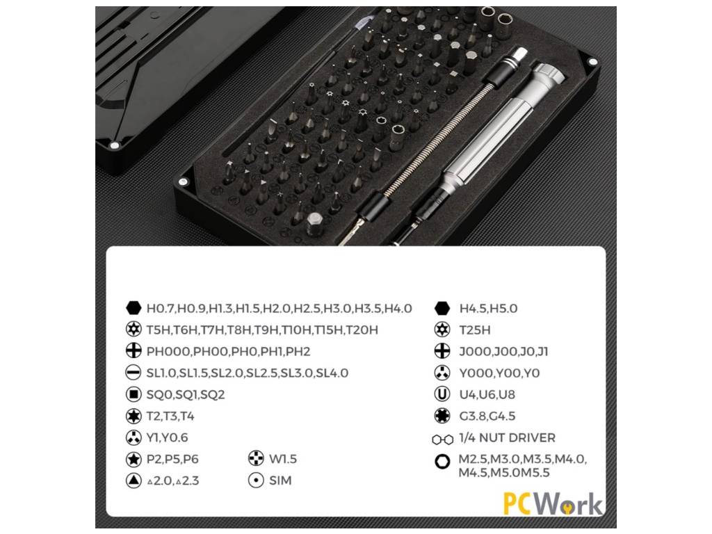 Servisní sada bitů a nářadí  PCW08J 89ks, pro opravy elektroniky