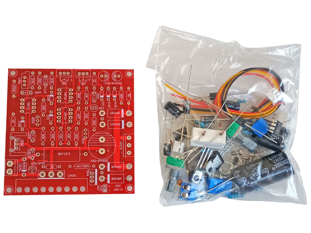 Stavebnice regulovatelný laboratorní zdroj G401, výstupní napětí 0 - 30V, výstupní proud 2mA - max. 3A 