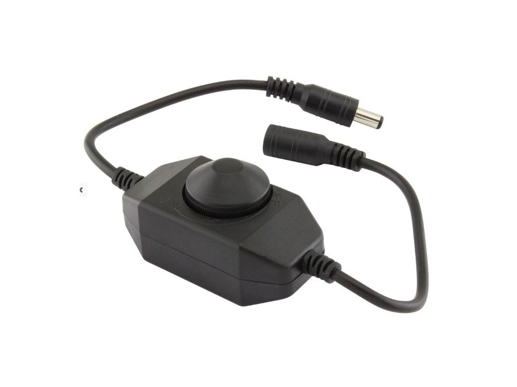 Stmívač pro LED pásky, manuální, 12 - 24V / 6A, černý