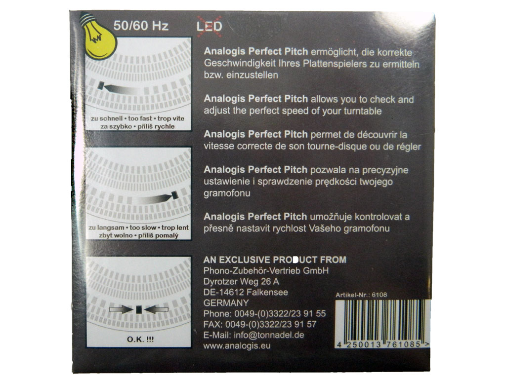 Stroboskopický disk pro nastavení gramofonu Perfect Pitch Analogis 6108
