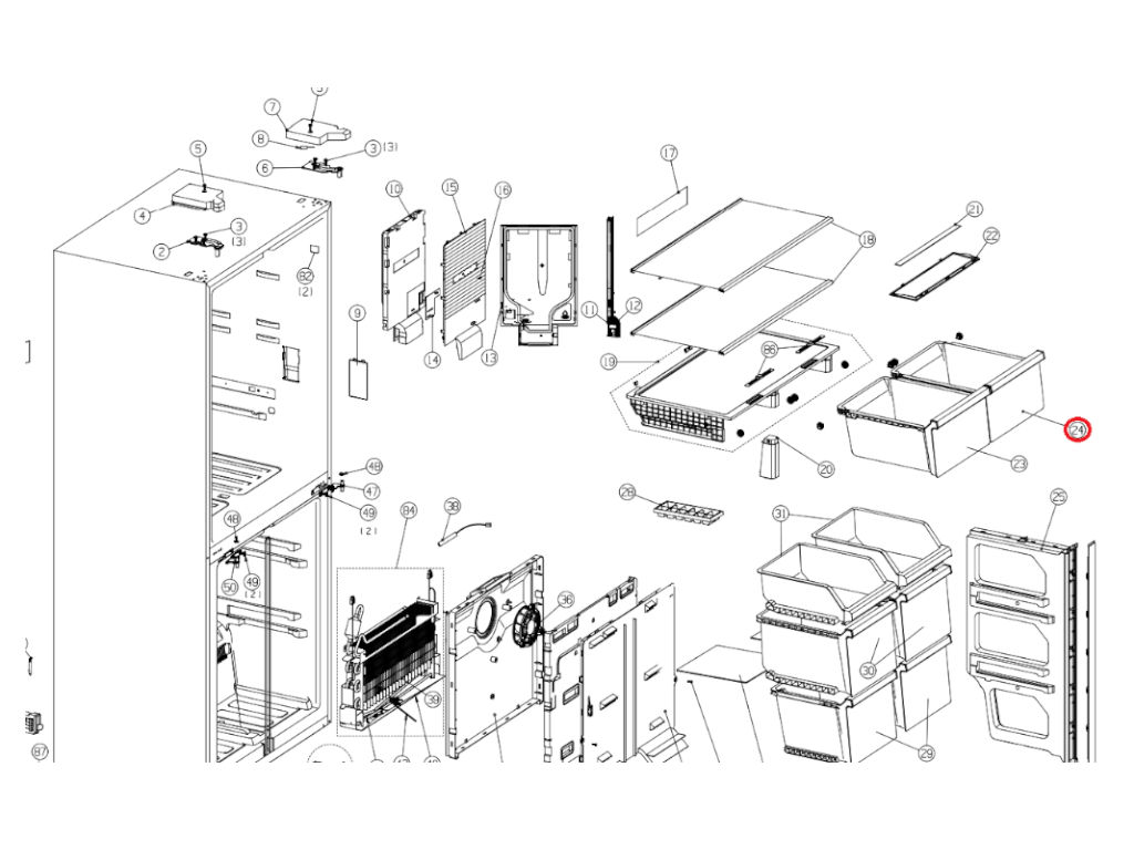 Šuplík lednice na zeleninu HK1981040 HISENSE / GORENJE, originál