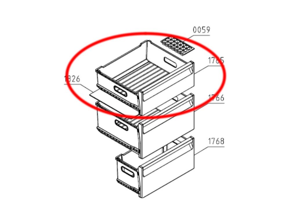 Šuplík mrazáku chladničky, horní 856860 / 922176 GORENJE