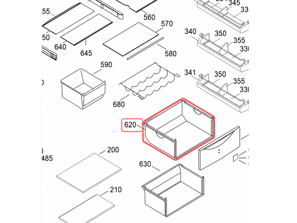 Šuplík mrazáku chladničky, horní LIEBHERR 979121400