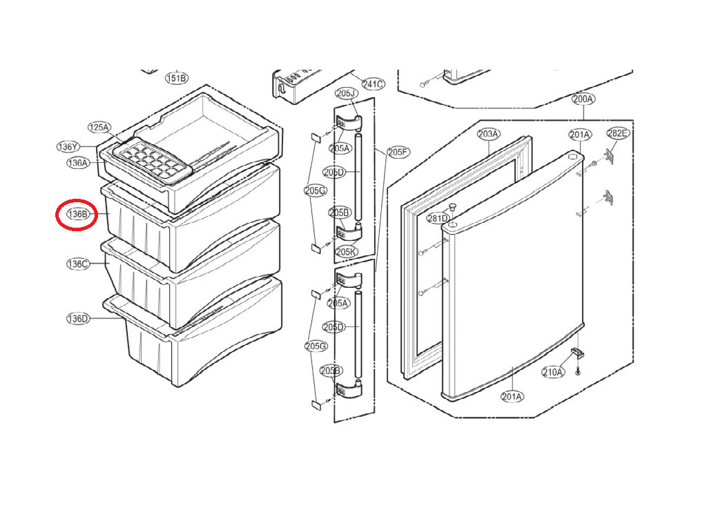 Šuplík mrazáku lednice, druhý shora AJP72975102 LG, originál