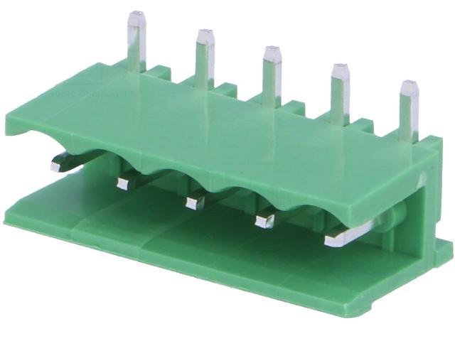 Svorkovnice rozpojovací do plošného spoje Male 5 póly zelená TBG-5-KB-5P/GN 