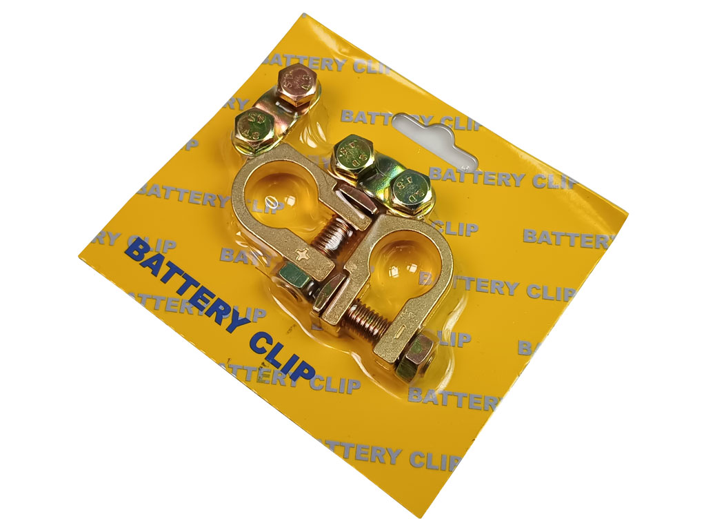 Svorky na autobaterii, 1 pár, s upínáním kabelu dvěma šrouby