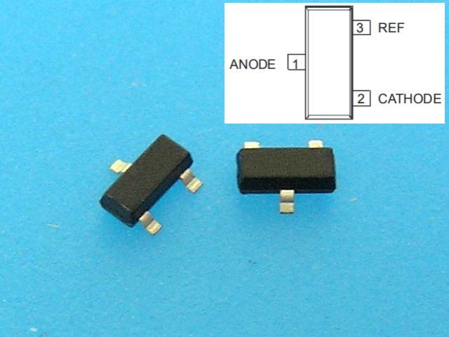 TL431 SMD pouzdro SO-23 / TL431AFDT normálně piny