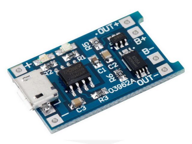 TP4056 / 4056ES modul nabíjení Liion - varianta D s vybíjecí ochranou, konektor mikro USB