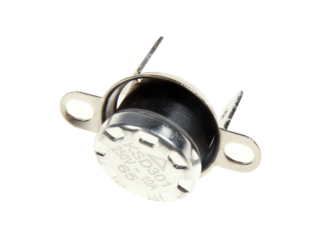 Tepelná pojistka vratná 65°C 10A / 250V KSD301 - NO - spínací