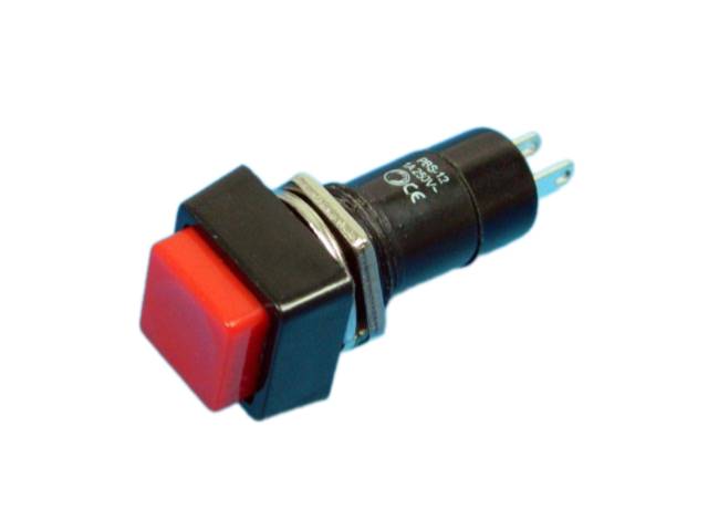 Tlačítko přepínač hranatý Ninigi PS12ARD   červený