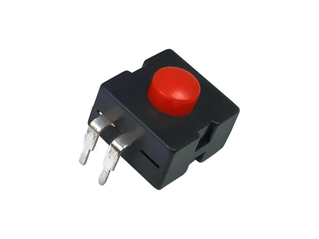 Tlačítko s aretací, izostat / mikro spínač / vypínač KAN červený