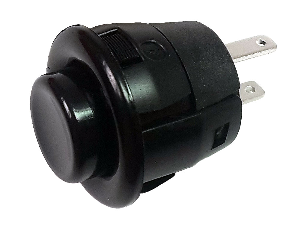 Tlačítko spínač kulaté MIYAMA DS412B    černé tlačítko ON