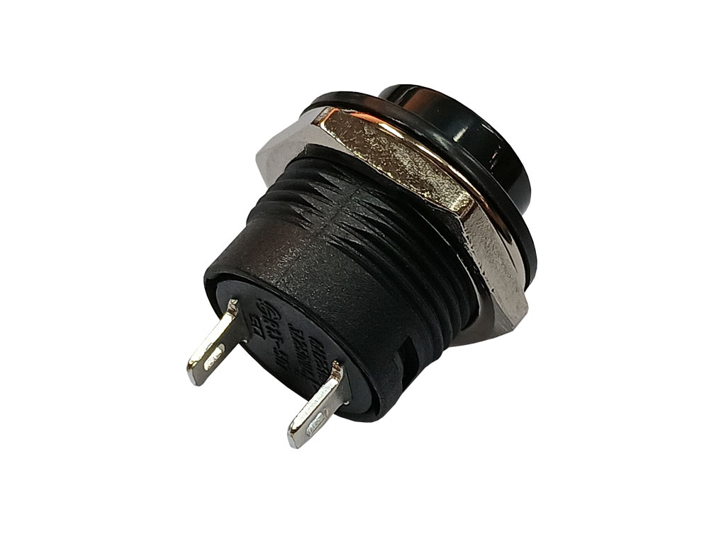Tlačítko spínač kulatý černý PS507A-BB
