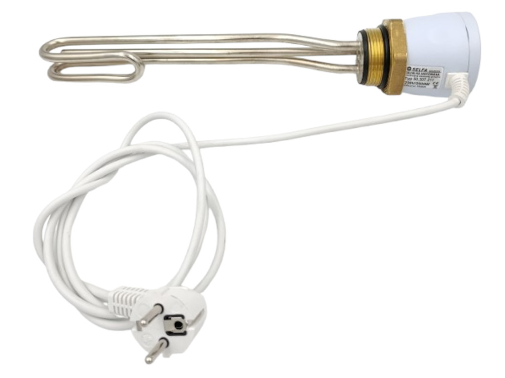 Topné těleso 2000 W 230 V s termostatem závit G 6/4"