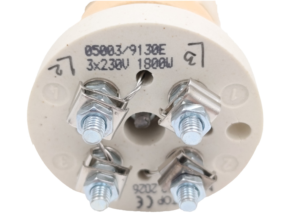 Topné těleso keramické 1800W/ 3x230V 5čl.315mm 4xsvorník