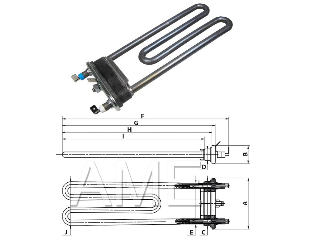 Topné těleso pračky 524023900  1900 W