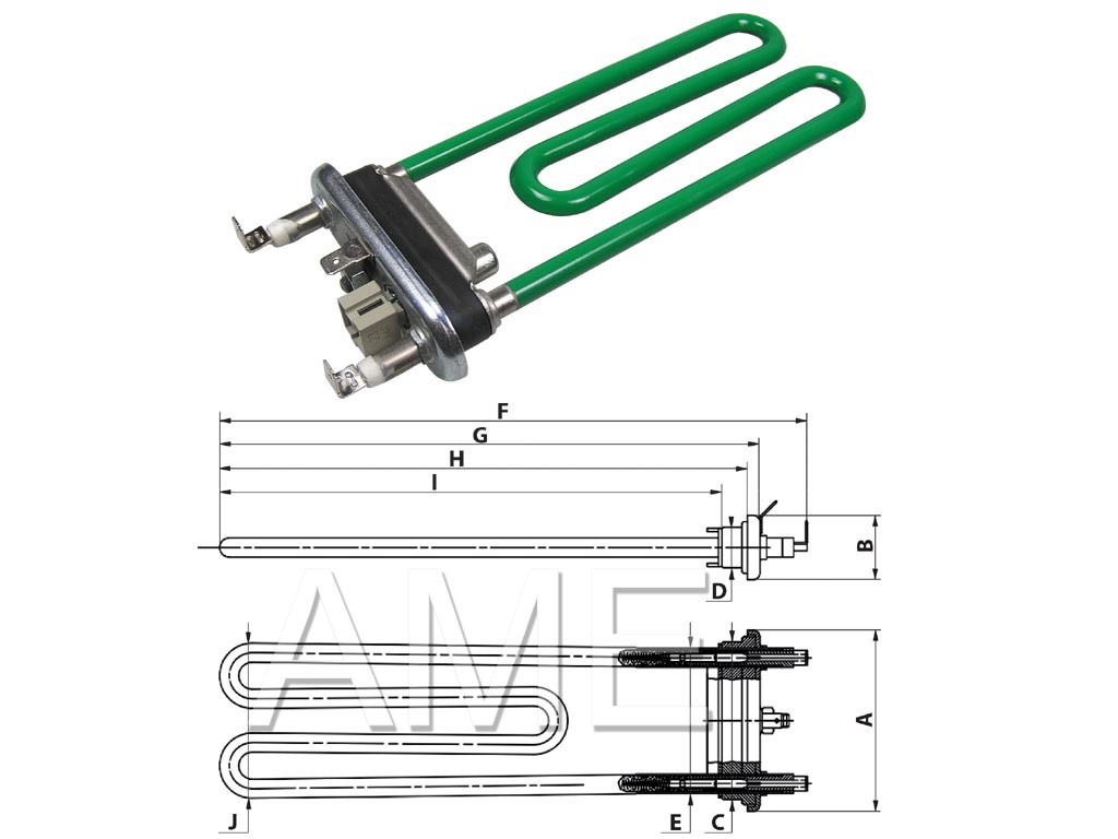 Topné těleso pračky DC4700006J