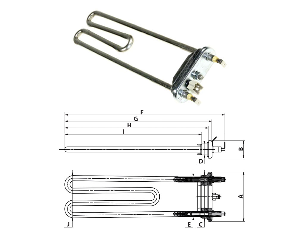 Topné těleso pračky LG 2000W s čidlem AEG33121503