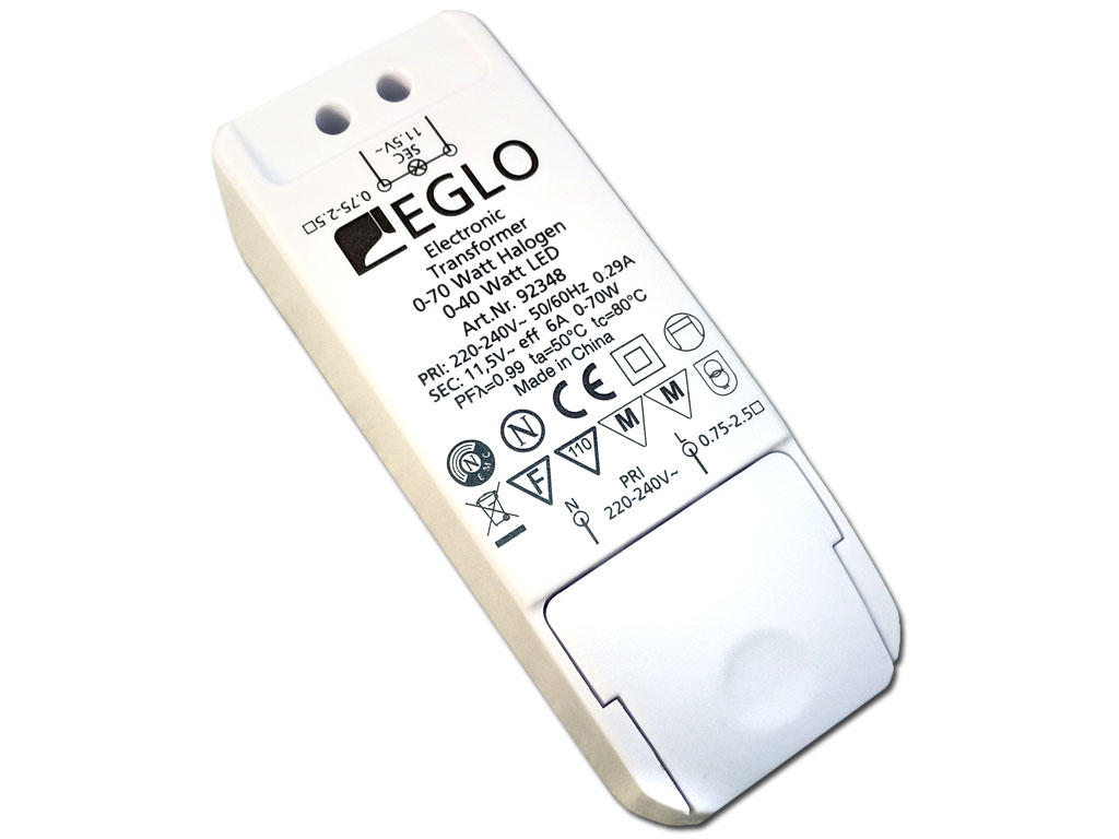 Transformátor pro halogenové žárovky 11,5V AC / 6A / 70W EGLO