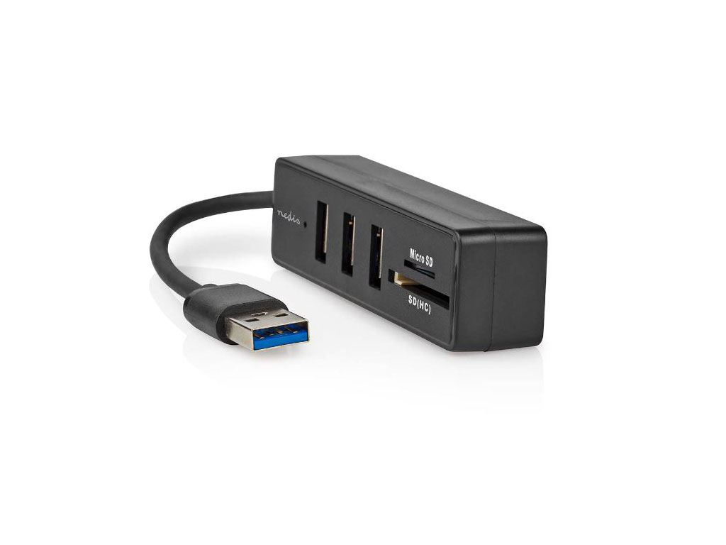 USB hub 3x USB A 3.2 gen1 + čtečka karet microSD a SD (MC) CCGB61250BK01 Nedis