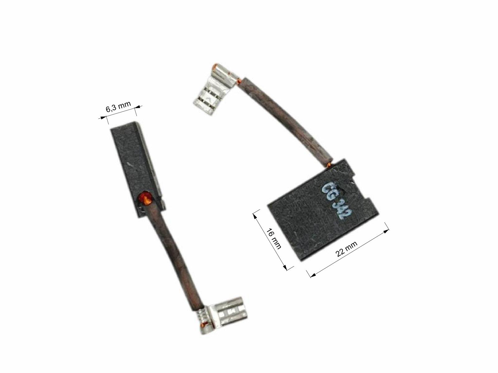 Uhlíky Black & Decker / Dewalt / ELU 2ks, 6,3 x 16 x 22 mm, 933373-00, 940160-03B, uhlíky do elektromotorů, do brusky