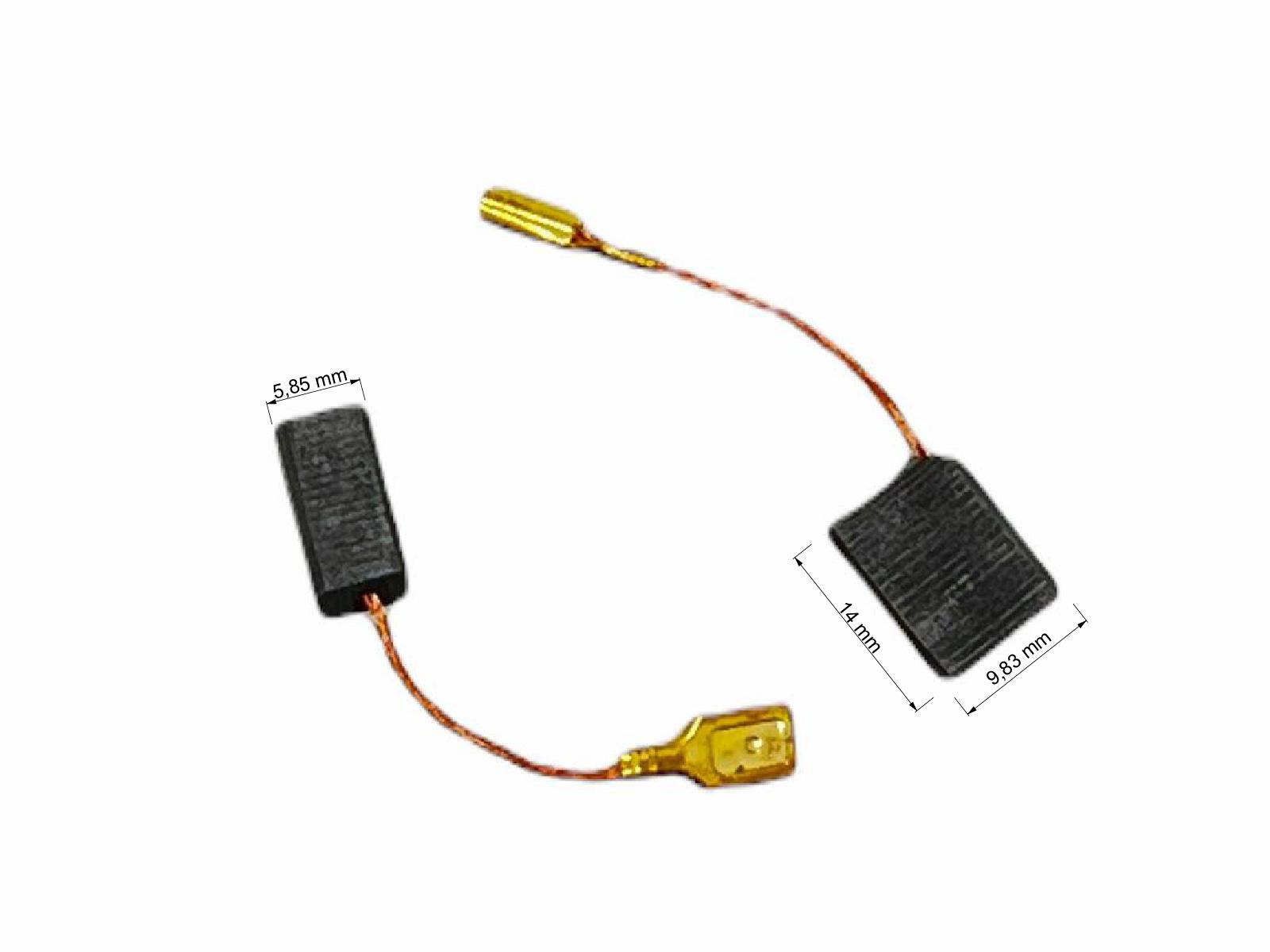 Uhlíky Bosch 2ks, 5,85 x 9,83 x 14 mm, s konektorem faston 2,8 mm, úhlová bruska GWS