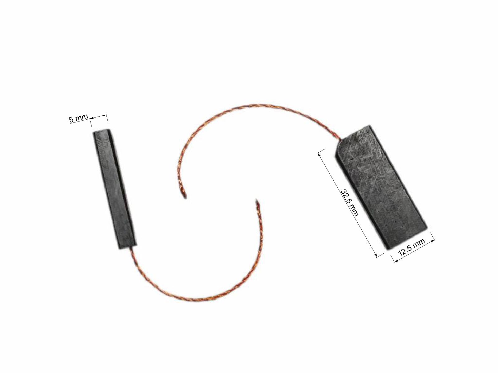 Uhlíky Bosch 2ks, 5 x 12,5 x 32,5 mm, boční vývody, Constructa, Siemens, Vorwerk, uhlíky do pračky