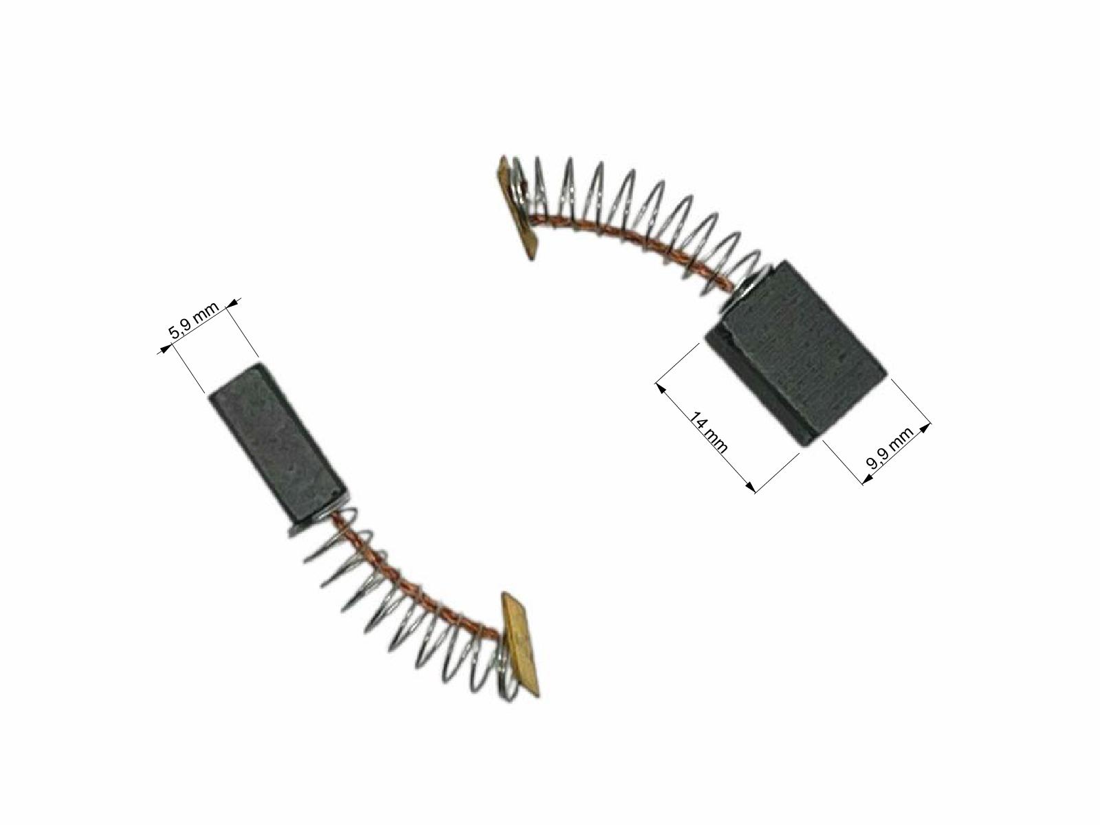 Uhlíky Extol 2ks, 5,9 x 9,9 x 14,0 mm, 8893004C, uhlíky do elektromotorů