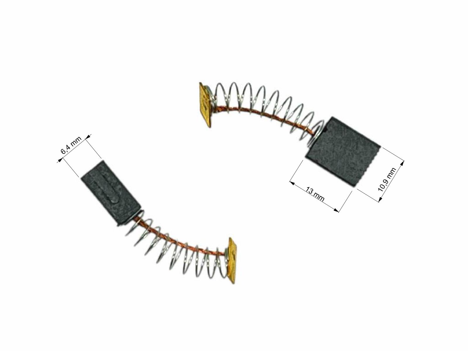 Uhlíky Extol 2ks, 6,4 x 10,9 x 13,0 mm, 8893005C (Ferm 208318, 409431), uhlíky do elektromotorů