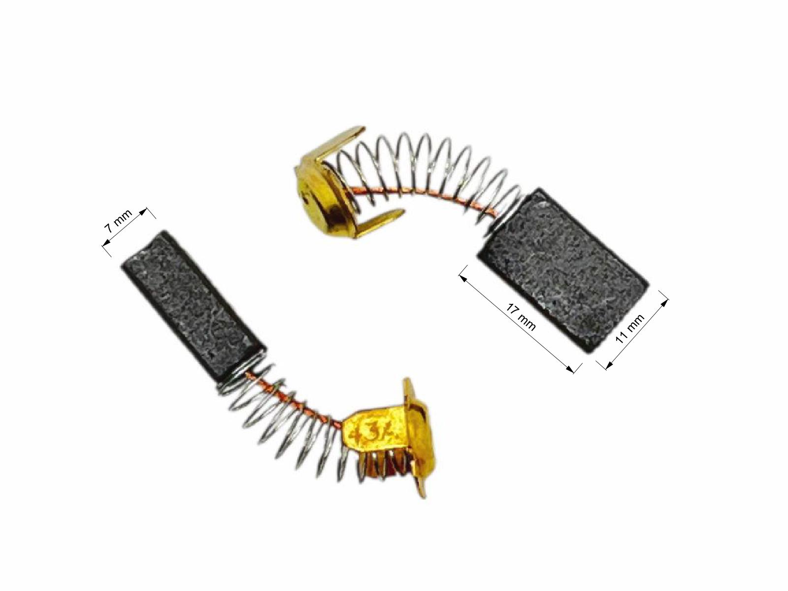 Uhlíky Hitachi 2ks, 7 x 11 x 17 mm,  999 043, 999 073 B, uhlíky do elektromotorů, brusky, pily, kladiva, frézky