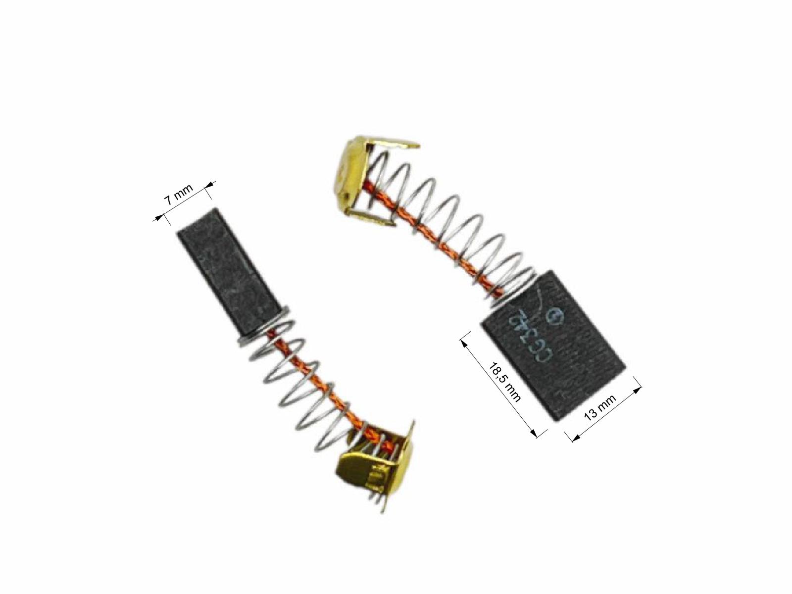 Uhlíky Hitachi 2ks, 7 x 13 x 18,5 mm, 999 038, 999 071 B, uhlíky do elektromotorů, pily, kladiva, brusky