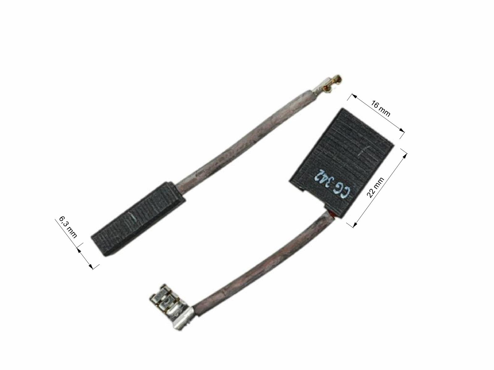 Uhlíky Protool 2ks, 6,3 x 16 x 22 mm,  627024, uhlíky do elektromotorů