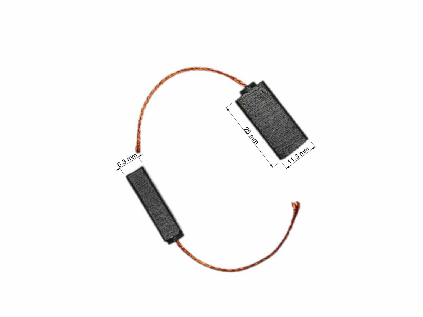 Uhlíky Rowenta 2ks, 6.3 x 11.3 x 25 mm, uhlíky do elektromotoru vysavače