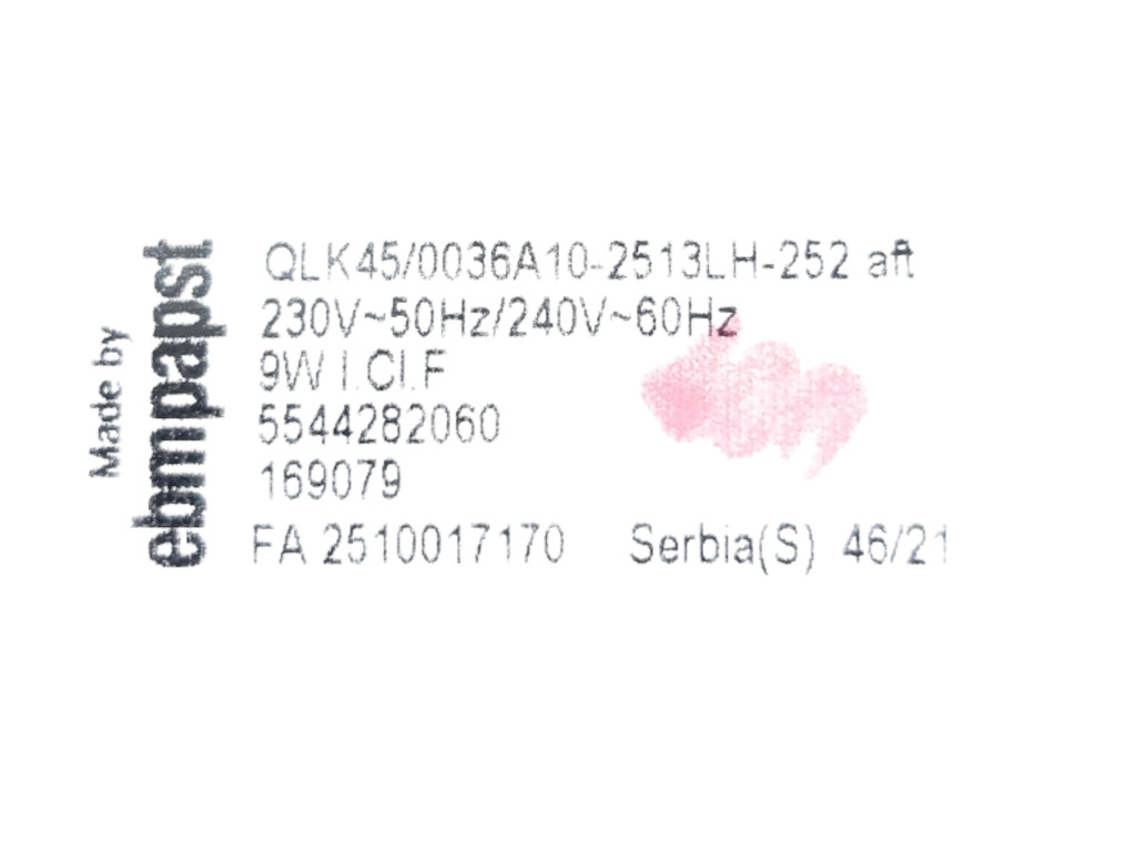 Ventilátor akumulačních kamen AEG, 169079