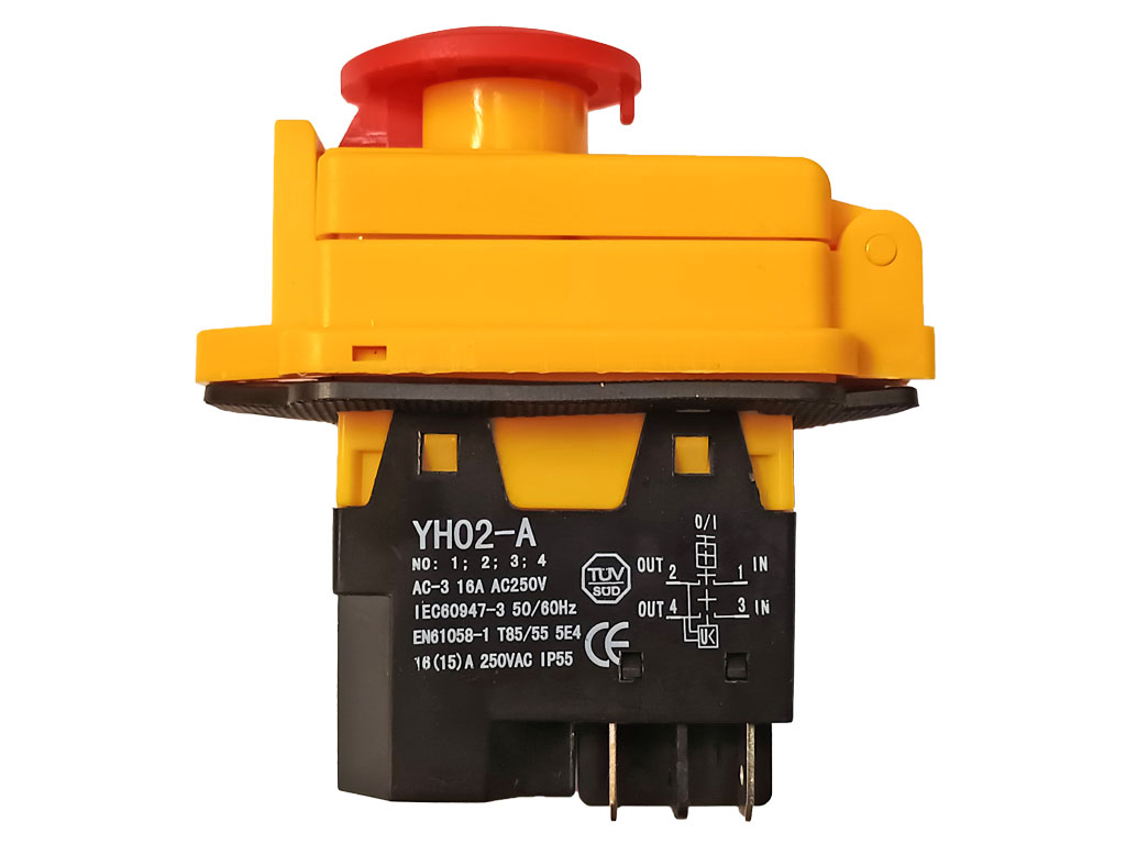 Vypínač, elektromagnetický spínač elektrického nářadí 4-piny YH02-A A18R / KJD17B / WM210V KLD /  DKLD DZ-6E 4P / SSTM-01