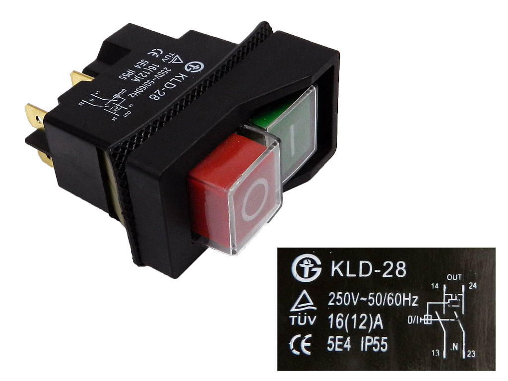 Vypínač, elektromagnetický spínač elektrického nářadí KLD-28 / DZ-6 / SSTM-03 / JB03-14/2-2 / JB03-12/2-2 / YH02-A